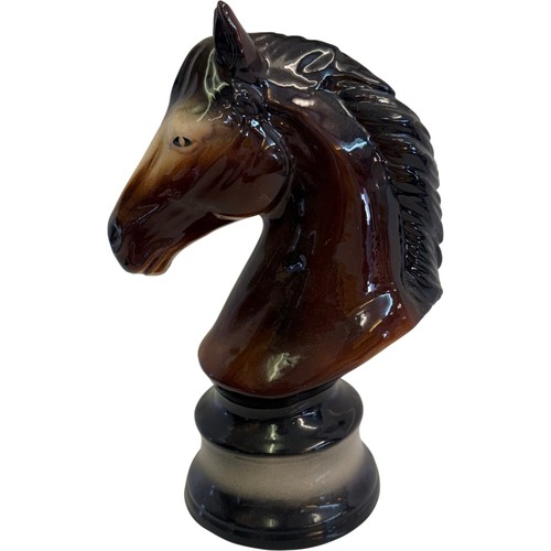 Ceramic horse head chess piece - ceramic,