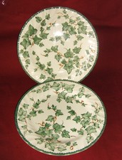 2 x BHS Country Vine 10.5" Dinner Plates - Ivy Leaf