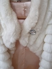 Girls Cream Faux Fur Coat Age