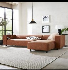 Clarkson RH Corner Chaise Sofa - Chestnut | Brand New |Clearance |4 Seater Couch