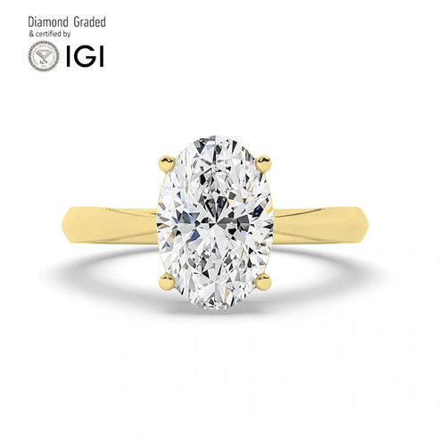 Oval diamond engagement ring - oval,