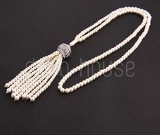 Bead Pearl Necklace Earrings 1920's FLAPPER Vintage Party GATSBY Charleston 