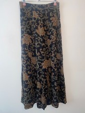 Bohemian Skirt Size 10 Long Vintage Boho Gypsy Retro Smart Slit Work 70s Style 