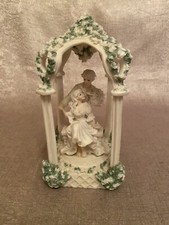 Rare Vintage Courting Couple Gazebo Roses Resin Wedding Cake Centerpiece