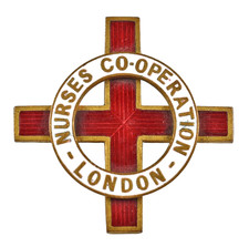 Antique Old The London Nurses Co-Operation 1891 Nurses Enamel Medal Brooch Badge
