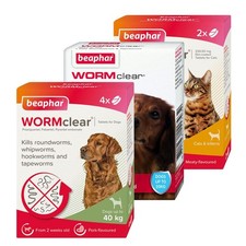 Beaphar WORMclear Worming, Wormer Tablets Treatment For Cats, Small & Large Dogs