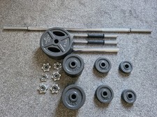 AMONAX Black Cast Iron 50kg+ Weight Set With Dumbbells And Olympic Bar