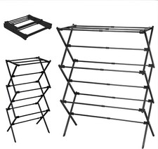 LOFTEY 3 Tier Clothes Airer, Extendable Clothes Laundry Drying Rack, Folding Clo