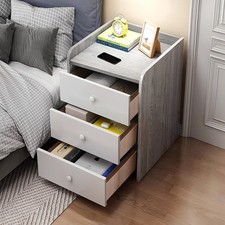 Grey Wooden Bedside Table