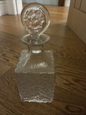 Whitefriars Glacier Square Decanter by Geoffrey Baxter Vintage