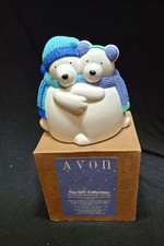 Vintage Avon Plastic Polar Bear Couple Baking Soda Holder New In Box 