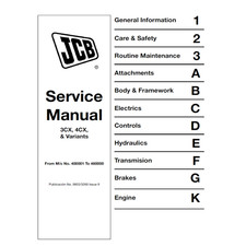 Service Manual for JCB 3CX 4CX