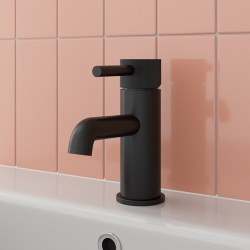 Matt black basin tap sink - black,