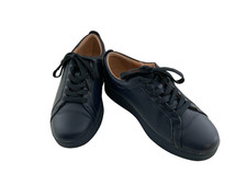 Fitflop Ladies Navy Blue Wedge Soft genuine Leather shoes/trainers size UK 5 vgc