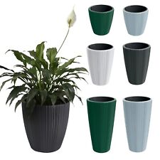 Flowerpot Ridged Planter with insert Indoor Outdoor Modern Elegant & Stylish