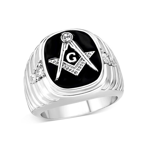 Mens masonic ring - , silver