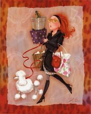 POODLE WHITE FRENCH Caniche - Pudel - Shopping LIFESTYLE DOG ART PRINT 