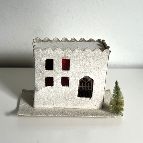 Vintage putz castle house - vintage,