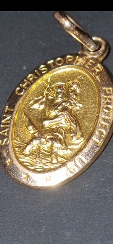 9ctgold oval saint christopher - oval,
