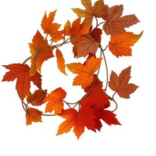 Autumn Artificial Maple Leaf Glimmer Garland x 170cm - Seasonal Event Decoration