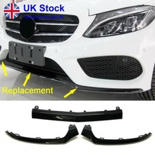 For Benz C-Class W205 AMG 14-18 Front Bumper Lower Splitter Lip Trim Gloss Black