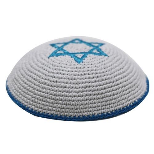 White knitted kipah kippah - white,