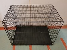 XL Black Metal Pet Crate & Tray. Folding, Collapsible 42" inch *COLLECTION ONLY*