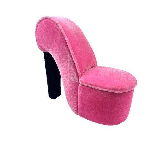 Pink velvet high - pink, shoe