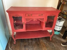 Shabby Chic Vintage Dresser Furniture In Annie Sloan ‘emperors Silk’ Red.