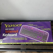 Yahoo Easy Access Internet Keyboard Purple Vintage 90s Boxed Unused