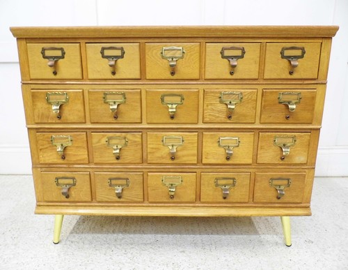 Vintage oak drawers - 20, library