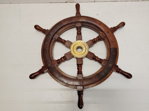 19"Sailboat wooden brass ship