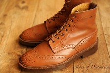 Tricker's Trickers Tan Brown Leather Derby Brogue Lace Up Shoes UK 8 US 9 EU 42