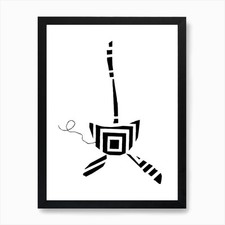 Cubist Cat Art Print Framed