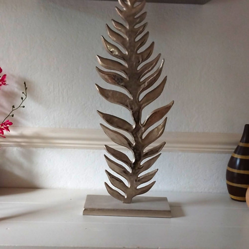 Silver metal leaf - leaf, sculpture