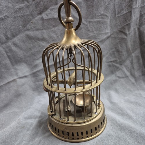Vintage brass bird birdcage - brass, in