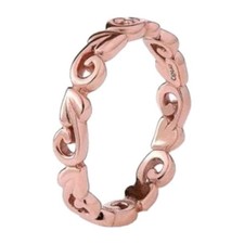 CLOGAU FULL 9CT ROSE GOLD TREE OF LIFE STACKING ETERNITY WEDDING BAND RING L½