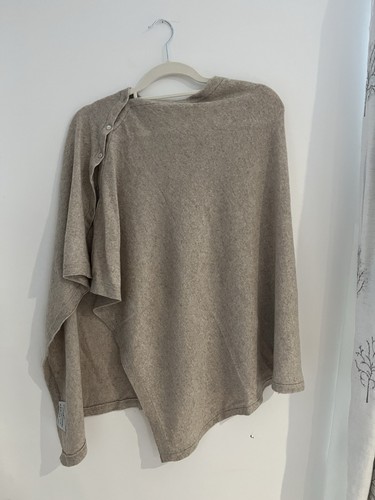 Cashmere beige poncho size - cashmere,