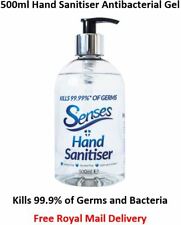 Hand Sanitiser Gel Senses Large 500ml Antibacterial Kills 99.99% Bacteria Virus