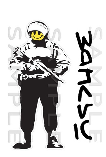 Banksy smiley riot cop car - smiley, cop,car