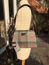  Martin Mills Heather Check Tweed Wool Fair Trade Medium Shoulder Bag BNWT