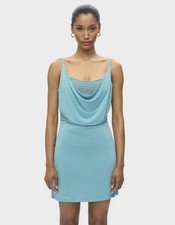 Herve Leger turquoise marine blue Elizabeth short strappy mini dress