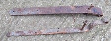 Pair of Reclaimed Antique Vintage Iron Heavy Metal Strap Hinges 57x3cm + 63x6cm