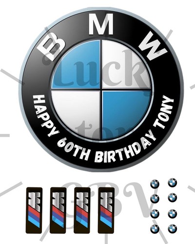 Bmw round edible icing - 7",