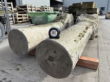 Reclaimed Pair Of Lime Stone Round Rustic Gate Posts 82" Tall