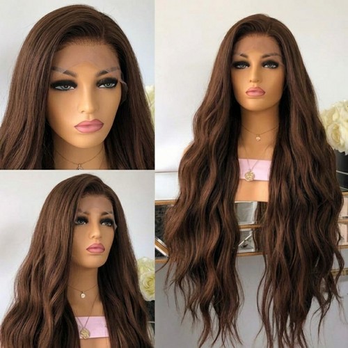 Dark brown lace frontal wigs - dark,