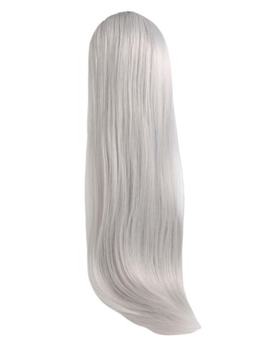 Ponytail pale grey straight - ponytail,