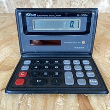 Vintage 1980s CASIO SL-100B Solar Powered Wallet Calculator - WORKING