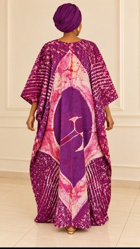 Pink purple ankara wax long - &purple,