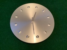 Kitchen, Lounge, Office Bedroom Large Clock Battery Silver Metal 